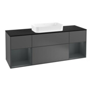 V&B Finion Meuble sous lavabo 160 cm, placage bois, laqué, anthracite m