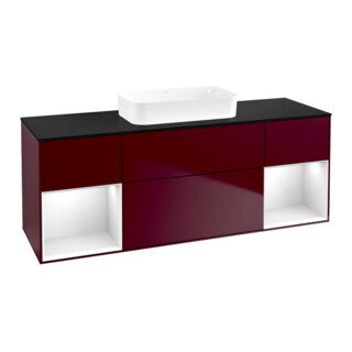 V&B Finion Meuble sous lavabo 160x60,3x50,1 cm, laqué blanc brillant, Peo m