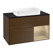 V&B Finion Meuble sous lavabo avec éclairage mural 100x60,3 cm, placage noyer