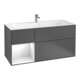 V&B Finion Meuble sous-lavabo avec éclairage mural 119,6x59,1 cm, Anthracite-1