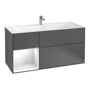 V&B Finion Meuble sous-lavabo avec éclairage mural 119,6x59,1 cm, Anthracite