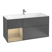 V&B Finion Meuble sous lavabo avec éclairage mural 119,6x59,1 cm, rég. gauche, anthracite m