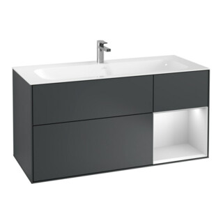 V&B Finion Meuble sous lavabo avec éclairage mural 119,6x59,1 cm, Rg r w m Lac, md bl. m Lac