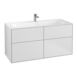 V&B Finion Meuble sous-lavabo avec éclairage mural 119,6x59,1x49,8cm, laque mate blanche