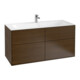 V&B Finion Meuble sous-lavabo avec éclairage mural 119,6x59,1x49,8cm, placage noyer-1