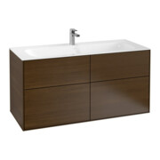 V&B Finion Meuble sous-lavabo avec éclairage mural 119,6x59,1x49,8cm, placage noyer