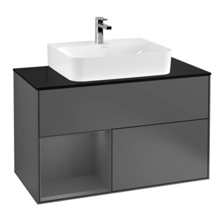 V&B Finion Meuble sous lavabo Éclairage mural 100, Anthracite mat