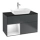 V&B Finion Meuble sous lavabo Éclairage mural 100, Blanc mat, Réglette blanche mate, avec LED bleue mate