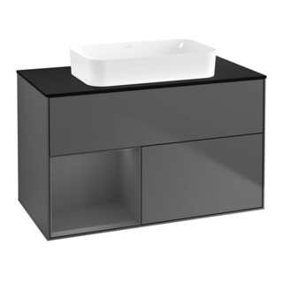 V&B Finion Meuble sous lavabo Éclairage mural 100x60,3 cm, Anthracite m, Anthracite m