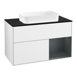 V&B Finion Meuble sous lavabo Éclairage mural 100x60,3 cm, blanc brillant