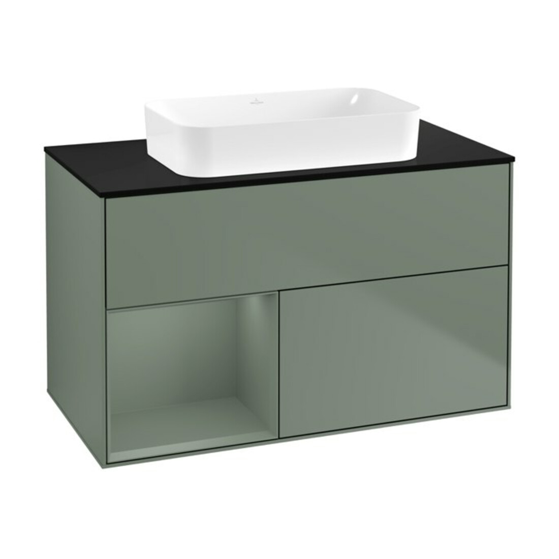 V&B Finion Meuble sous lavabo Éclairage mural 100x60,3 cm, chêne huilé verni