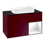 V&B Finion Meuble sous lavabo Éclairage mural 100x60,3 cm, Reg re glo wh. Lac, Peo m