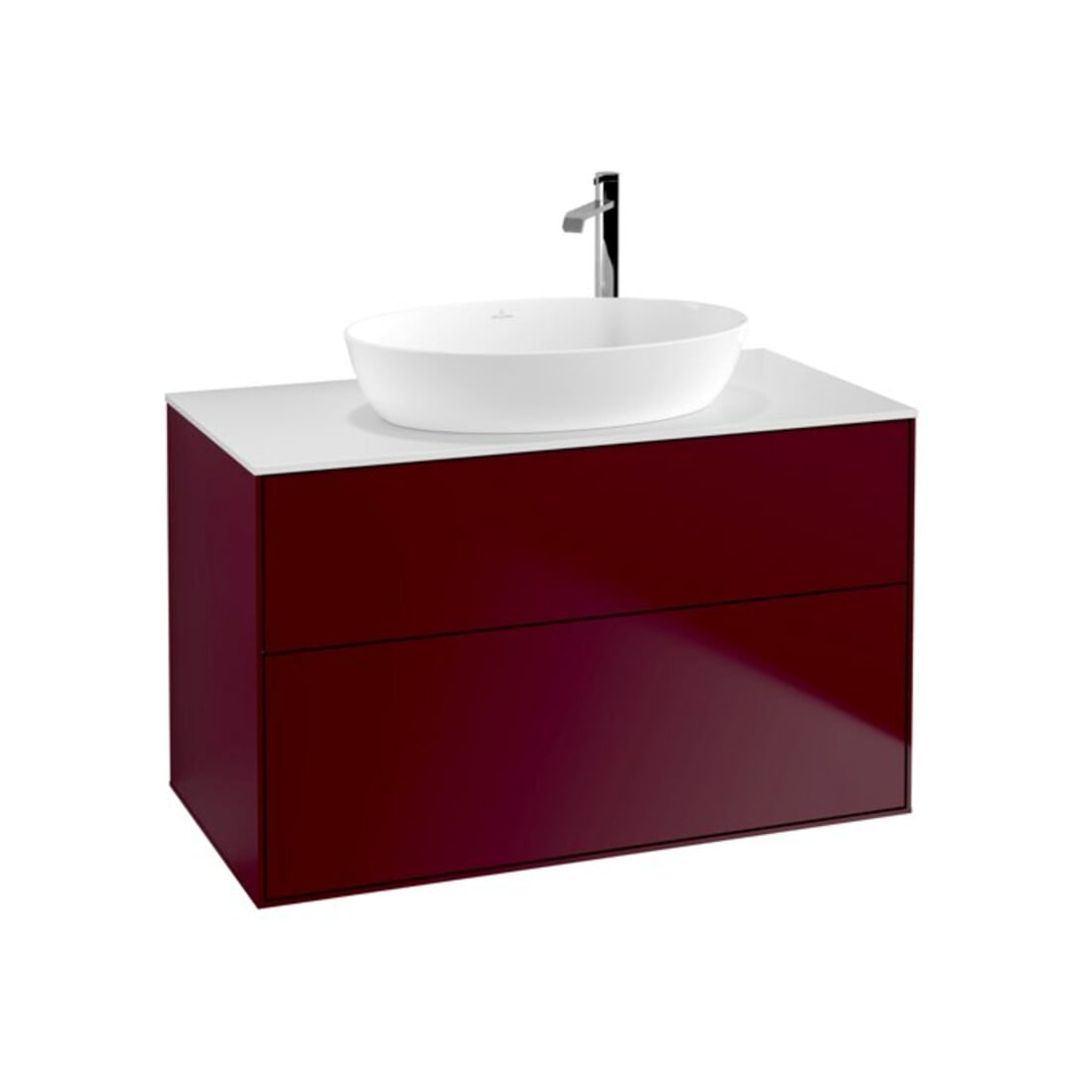 V&B Finion Meuble sous lavabo Éclairage mural 100x60,3cm, plaq. abd. bl. mat Peony