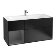 V&B Finion Meuble sous lavabo Éclairage mural 119,6x59,1 cm, anthracite mat, bleu mat laqué