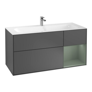 V&B Finion Meuble sous lavabo Éclairage mural 119,6x59,1cm, Anthracite m Lacquer