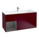 V&B Finion Meuble sous-lavabo Éclairage mural 119,6x59,1cm, étagère gauche Anthracite m, Peo m-1