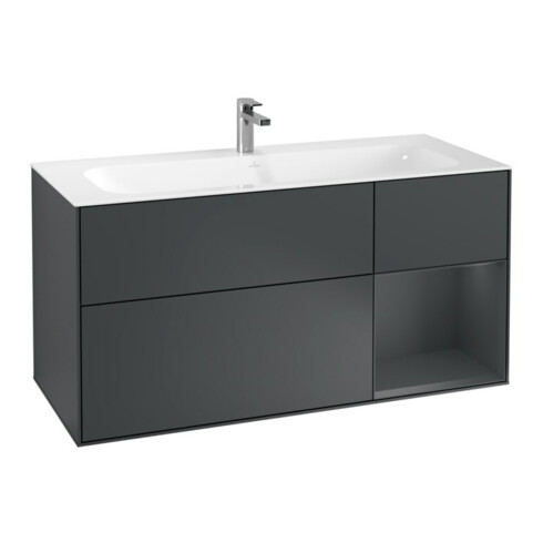 V&B Finion Meuble sous lavabo Éclairage mural 119,6x59,1cm, Rg r md b m La, md b m Lac