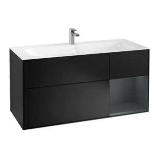 V&B Finion Meuble sous lavabo Éclairage mural 119,6x59,1cm, Rg r md b m Lac, bla m Lac