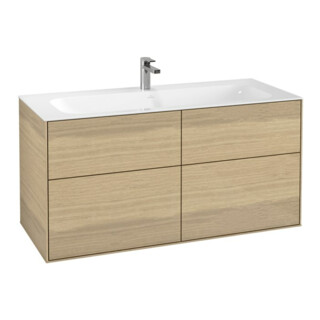 V&B Finion Meuble sous lavabo Éclairage mural 119,6x59,1x49,8cm, placage chêne