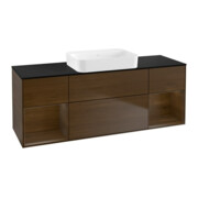 V&B Finion Meuble sous lavabo Éclairage mural 160x60,3x50,1 cm, placage noyer