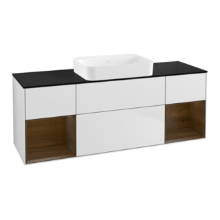 V&B Finion Meuble sous lavabo Éclairage mural 160x60,3x50,1 cm, Reg wal ven, blanc m Lac