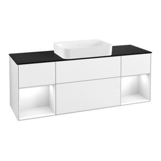 V&B Finion Meuble sous lavabo Éclairage mural 160x60,3x50,1 cm, Rg g w Lac, glo wh. Lac