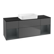 V&B Finion Meuble sous lavabo Éclairage mural 160x60,3x50,1 cm, Rg md m Lac, Anthrac. m