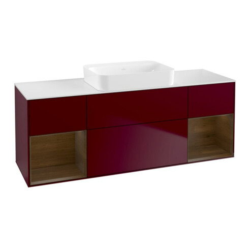 V&B Finion Meuble sous-lavabo Éclairage mural 160x60,3x50,1cm, Reg wal ven, Peony Mat