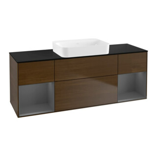 V&B Finion Meuble sous lavabo Éclairage mural 160x60,3x50,1cm, Rg A m Lac, noyer ven
