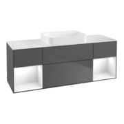 V&B Finion Meuble sous lavabo Éclairage mural 160x60,3x50,1cm, Rg g w Lac, Anthrac. m