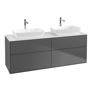 V&B Finion Meuble sous lavabo Éclairage mural 160x60cm, plaque hab. bl., anthracite mat