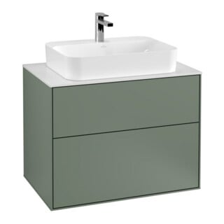 V&B Finion Meuble sous lavabo Éclairage mural 80x60,3 cm, plaque de fixation blanche, huile avec laque