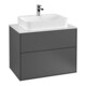 V&B Finion Meuble sous lavabo Éclairage mural 80x60,3cm, Plan d’abattant blanc, Anthracite mat-1