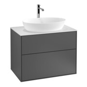 V&B Finion Meuble sous lavabo Éclairage mural 80x60,3cm, plaque abd. bl. m, anthracite mat