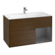 V&B Finion Meuble sous lavabo Éclairage mural 99,6x59,1 cm, anthracite, bois de noyer-1