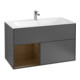 V&B Finion Meuble sous lavabo Éclairage mural 99,6x59,1 cm, étagère gauche, anthracite m-1