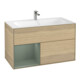 V&B Finion Meuble sous lavabo Éclairage mural 99,6x59,1 cm, étagère gauche, huile mate, Oa ven-1