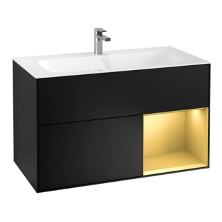 V&B Finion Meuble sous lavabo Éclairage mural 99,6x59,1 cm, laqué bleu