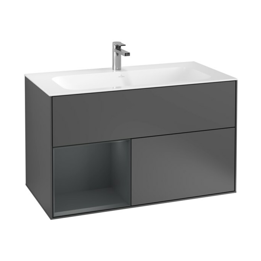 V&B Finion Meuble sous lavabo Éclairage mural 99,6x59,1cm, Anthracite m