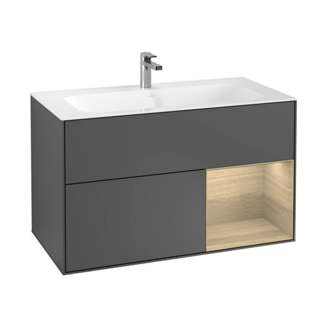 V&B Finion Meuble sous-lavabo Éclairage mural 99,6x59,1cm, Anthracite m
