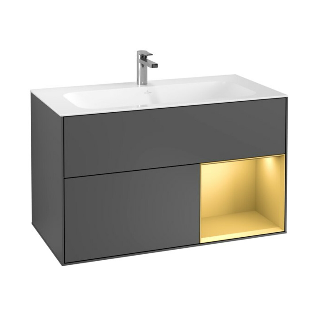 V&B Finion Meuble sous lavabo Éclairage mural 99,6x59,1cm, Anthracite mat