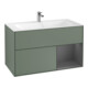 V&B Finion Meuble sous lavabo Éclairage mural 99,6x59,1cm, Anthracite, Olive mat laqué-1