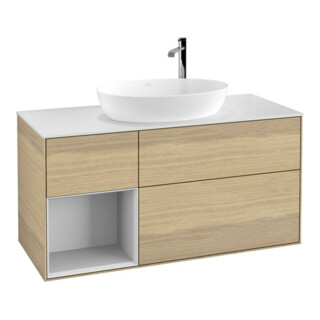 V&B Finion Meuble sous-vasque 120 cm, Pl blanc mat, Reg blanc mat Lac, Oa ven