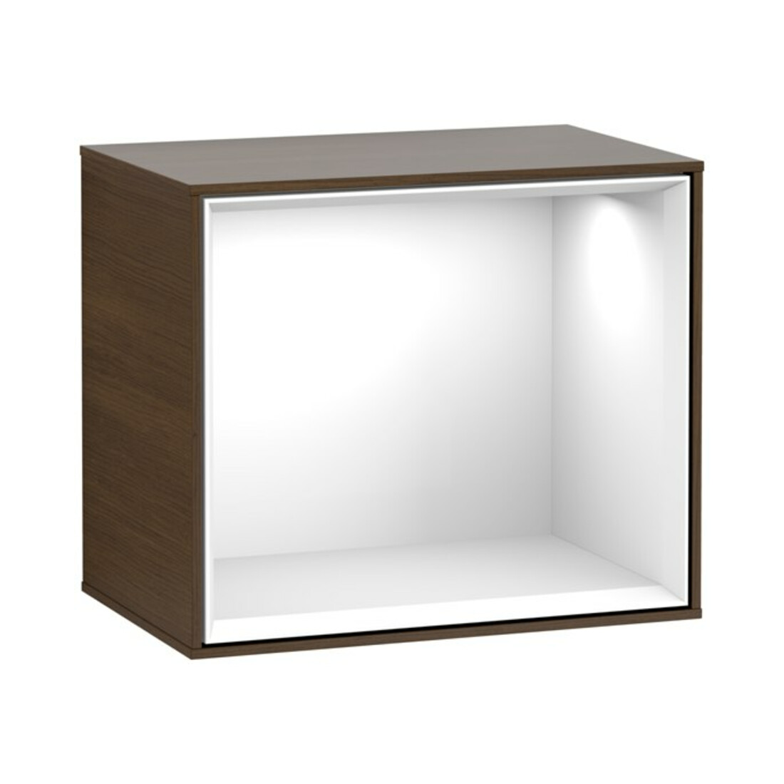 V&B Finion Module d'étagère Éclairage mural 41,8x35,6x27cm, Reg glo bl., placage noyer