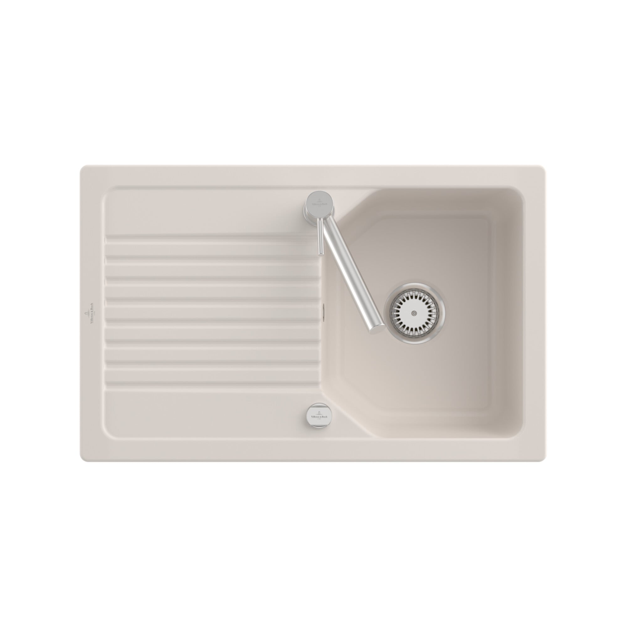 V&B Flächenbündige Spüle Linara 45 Flat m Abl.garn, Hand., graphit CeramicPlus ; Villeroy & Boch