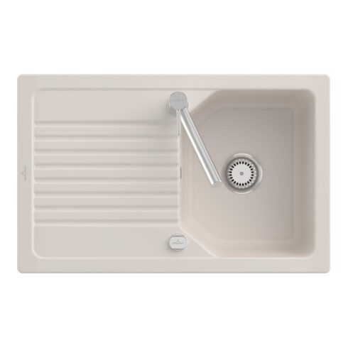 V&B Flächenbündige Spüle Linara 45 Flat Spülbecken, weiß alpin CeramicPlus