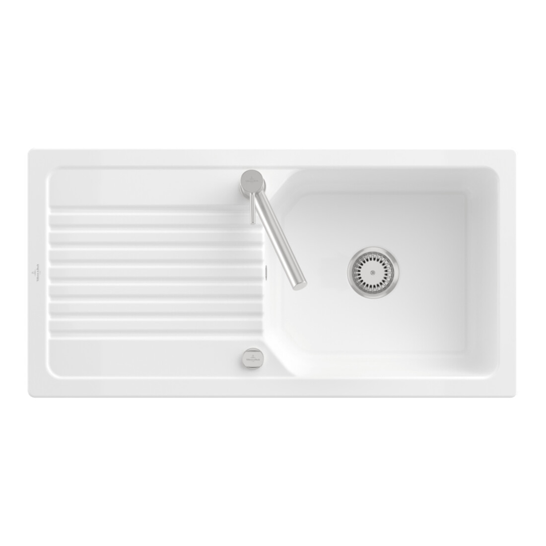 V&B Flächenbündige Spüle Linara 60 Flat m Abl.garn, Exzenter, sn wh. CeramicPlus