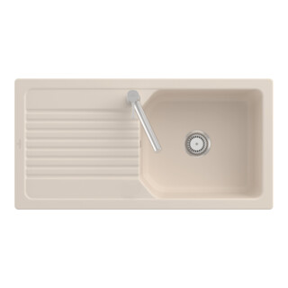 V&B Flächenbündige Spüle Linara 60 Flat m Abl.garn, Hand., ivory CeramicPlus