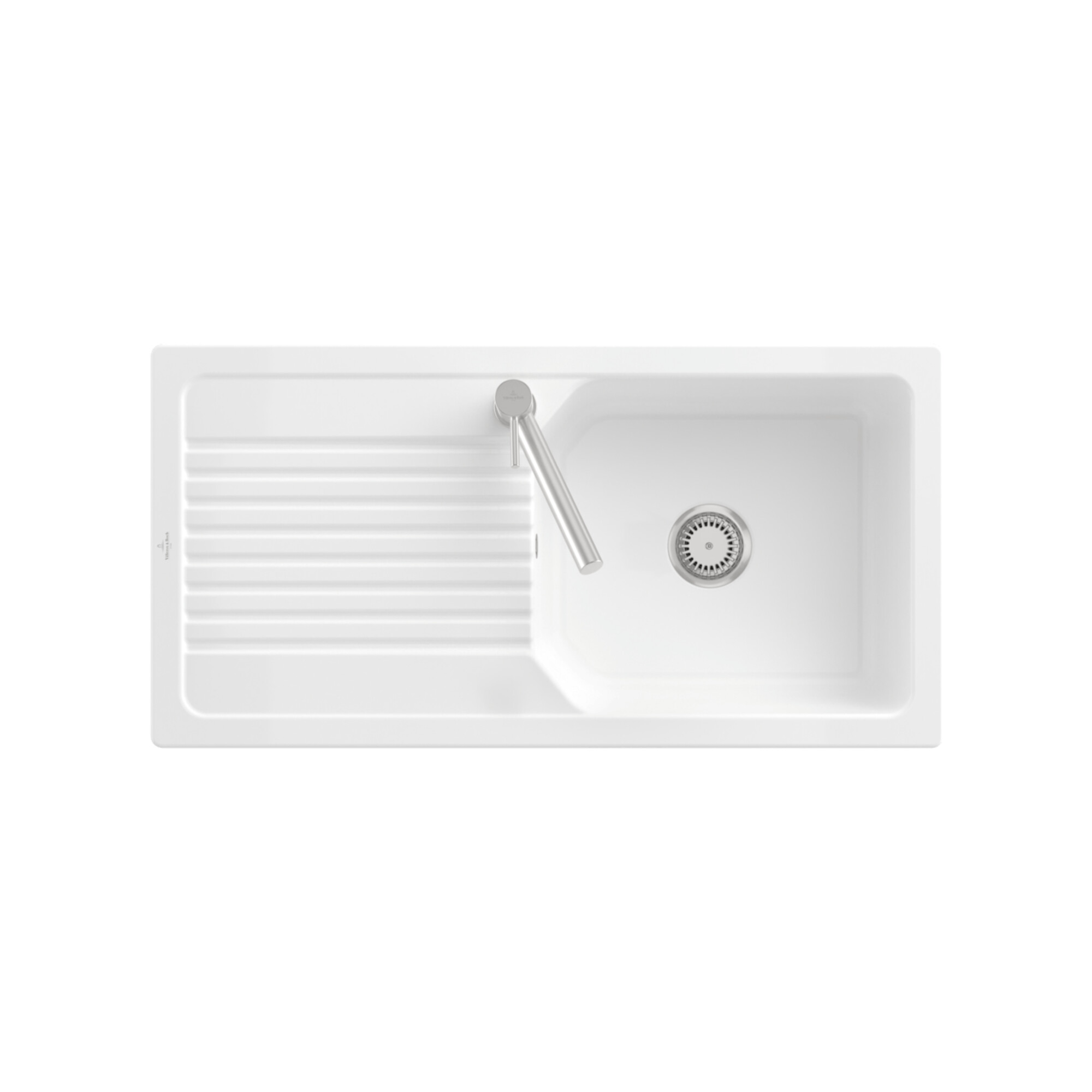 V&B Flächenbündige Spüle Linara 60 Flat m Abl.garn, Hand., we alpin CeramicPlus ; Villeroy & Boch