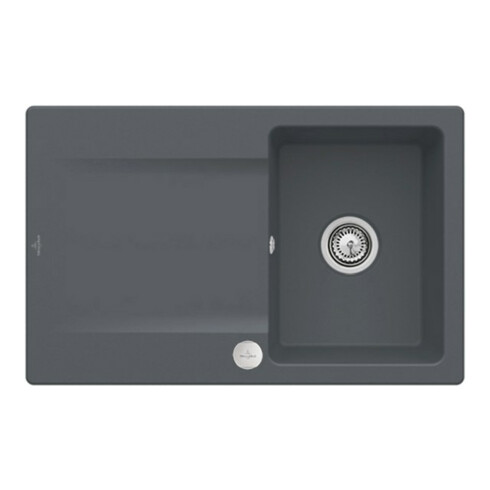 V&B Flächenbündige Spüle Siluet 45 Flat m Abl.garn, Excenterbetätigung, graphit